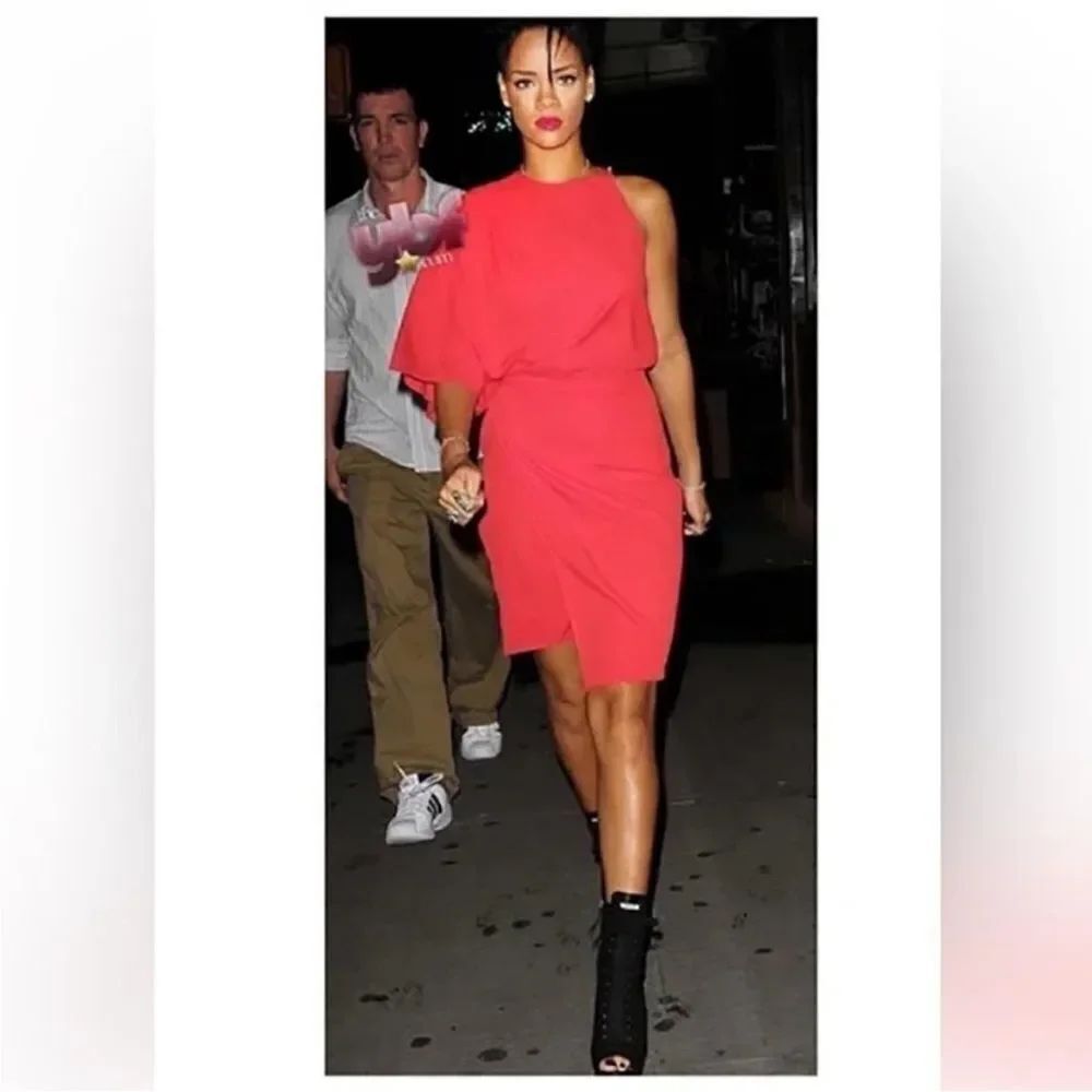 Alexander Wang Elegant Red One-Shoulder Dress, US4